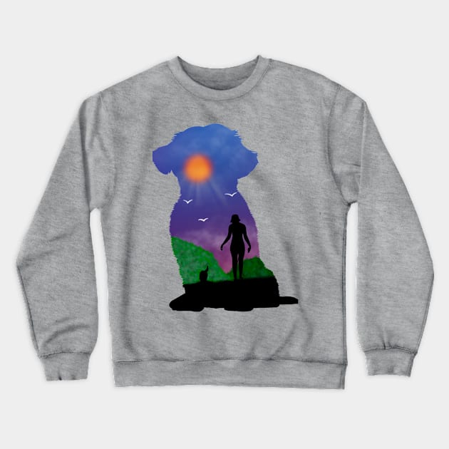 My dog and I into the sunset Crewneck Sweatshirt by SVNTYFR 